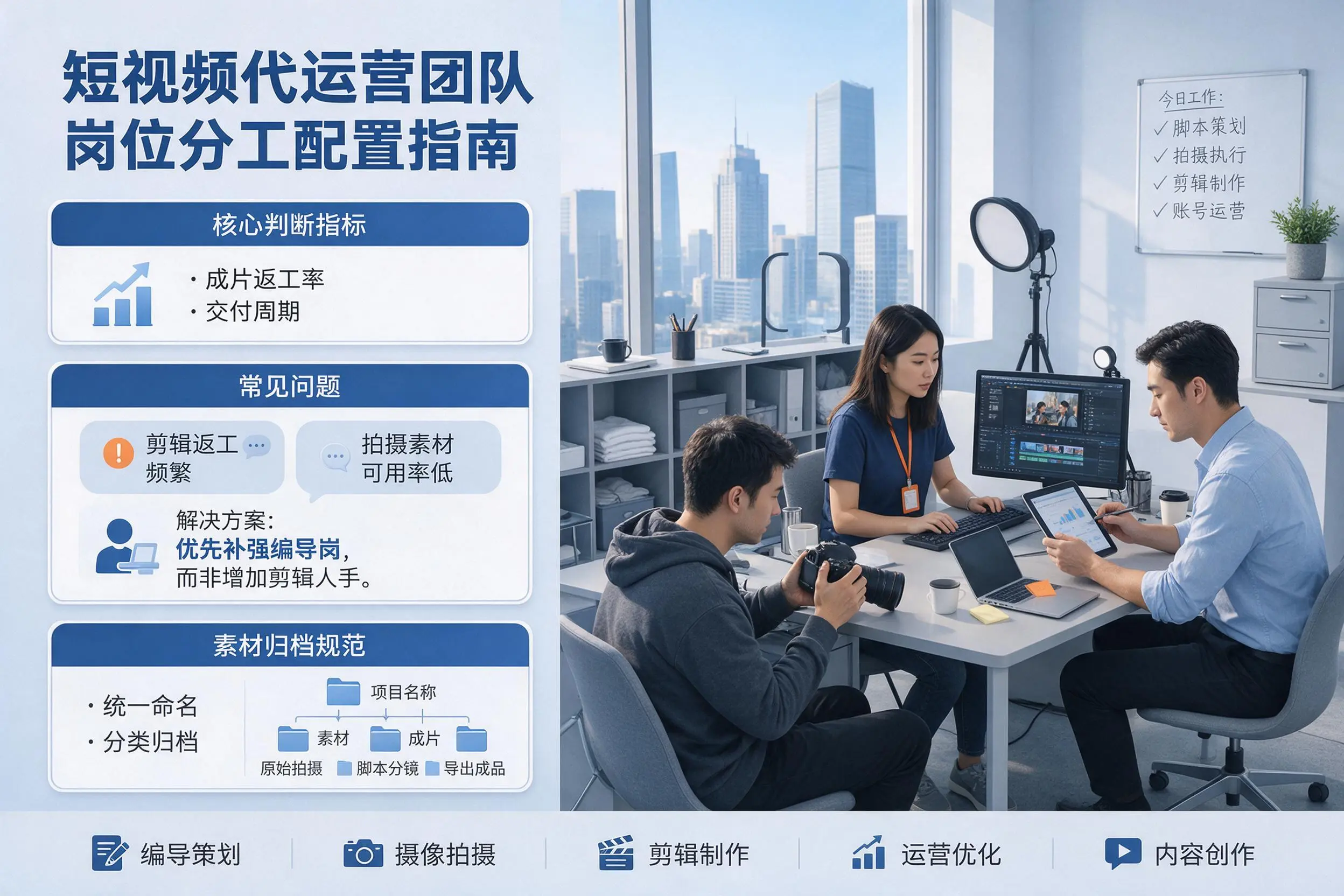 短视频代运营团队如何配置?毕节企业岗位分工科普说明
