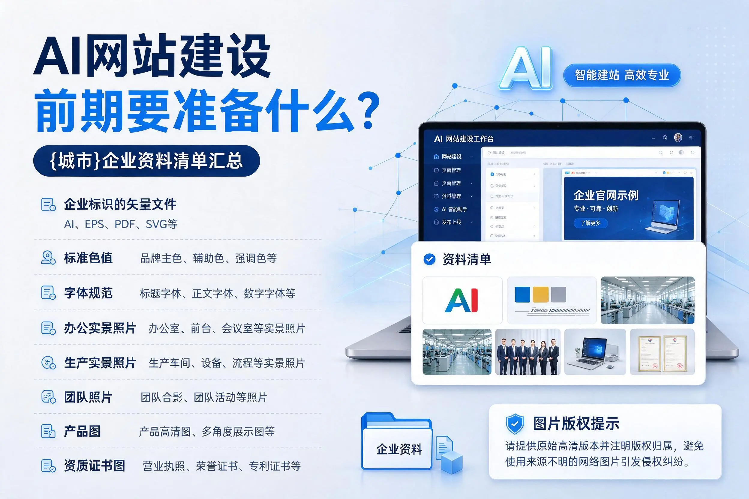 AI网站建设前期要准备什么？毕节企业资料清单汇总