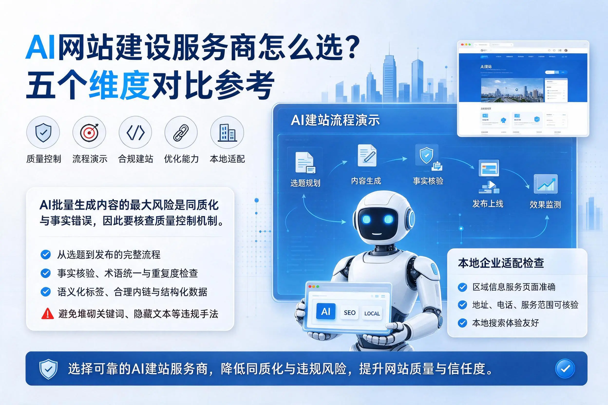 毕节AI网站建设服务商怎么选？五个维度对比参考